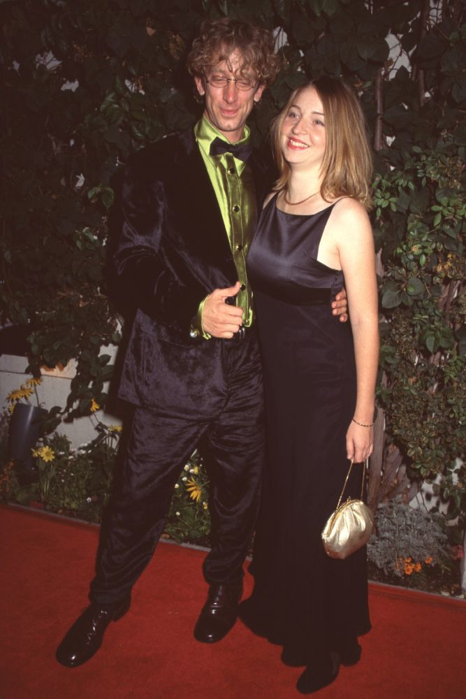 Andy Dick in black velvet tuxedo with Lena Sved at Emmy After Party photo print.