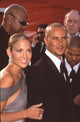 Jennifer Lopez in gray off-shoulder dress at the 73rd Academy Awards photo print