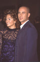 Jennifer Lopez in dark blue lace dress with Chris Judd in navy suit at Angel Eyes premiere photo print