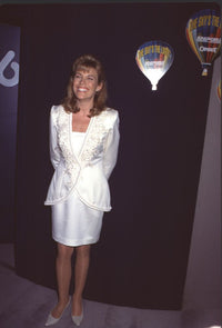 Vanna White in bedazzled white suit photo print