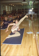 Jane Fonda leading a workout class photo print