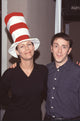 Jamie Lee Curtis in a Dr. Seuss hat with Steve Burns at Read Across America photo print.