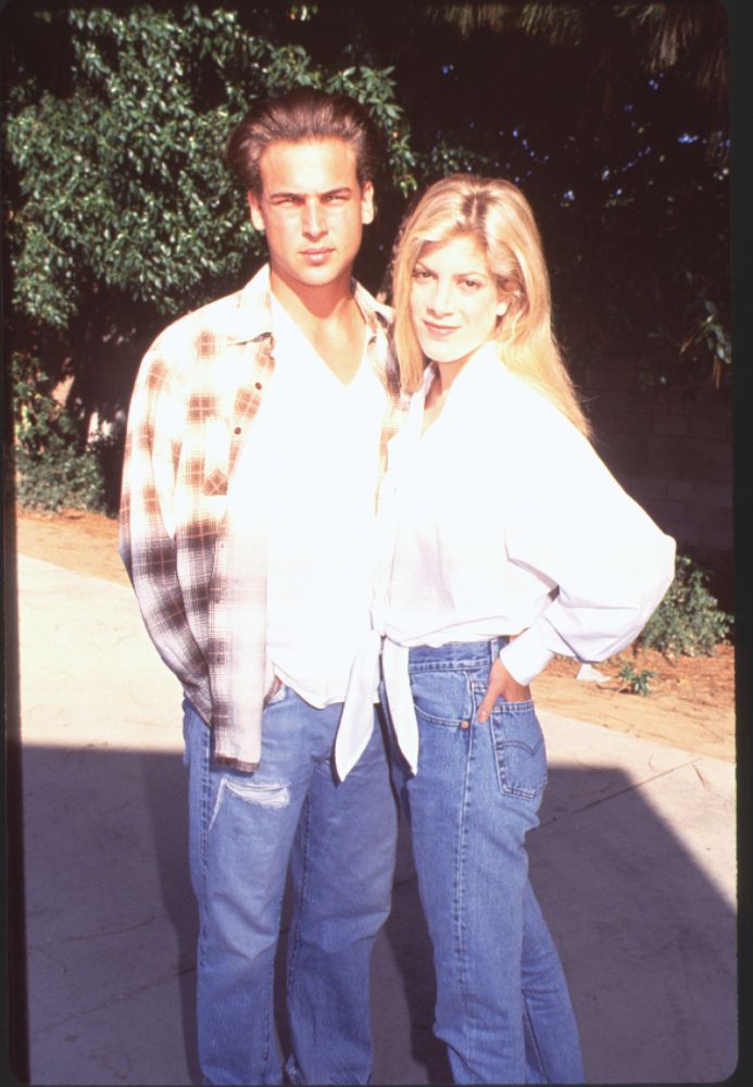 Nick Savalas and Tori Spelling at Children's Hospital Softball Game Photo Print