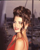 Yasmine Bleeth close-up photo print in a red gown at Baywatch party.