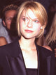 Claire Danes close-up photo print in black satin blazer from the 1997 MTV Movie Awards.