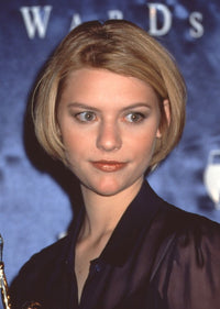 Claire Danes close-up photo print in black sheer top at NATO Showest 1997.