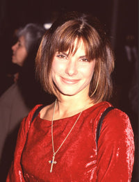 Sandra Bullock in red velvet top at Wrestling Ernest Hemingway premiere photo print.