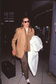 Candice Bergen photo print in tan jacket at LAX