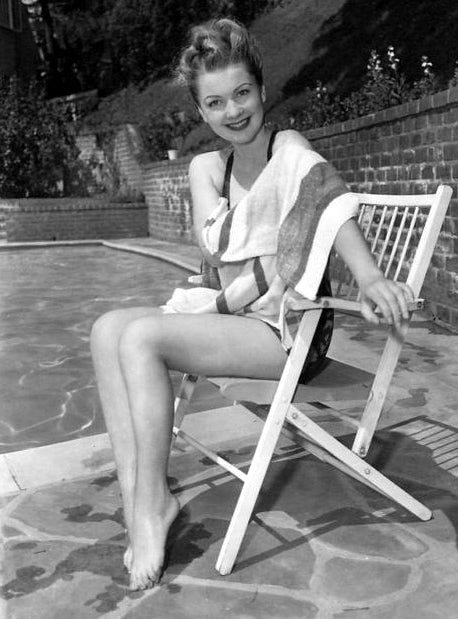 Anne Baxter Pool Chair Photo Print showcasing vintage Hollywood charm