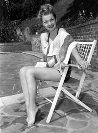 Anne Baxter Pool Chair Photo Print showcasing vintage Hollywood charm