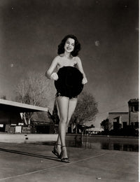 Abbe Lane Posing with Hat Photo Print showcasing vintage elegance