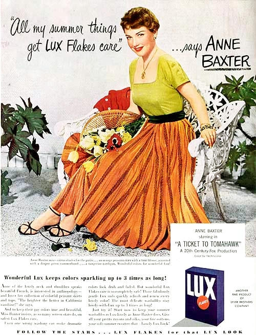 Anne Baxter Lux Advertisement Photo Print showcasing vintage glamour.