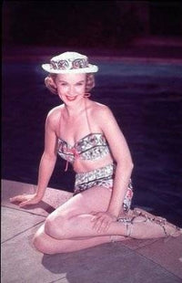 Anne Francis Poolside Photo Print featuring the iconic actress by the pool.