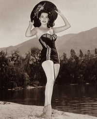 Abbe Lane Portrait in Hat Photo Print showcasing vintage elegance.