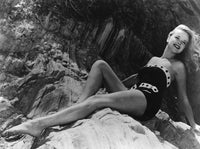 Anne Francis Rocks Photo Print showcasing classic Hollywood beauty.