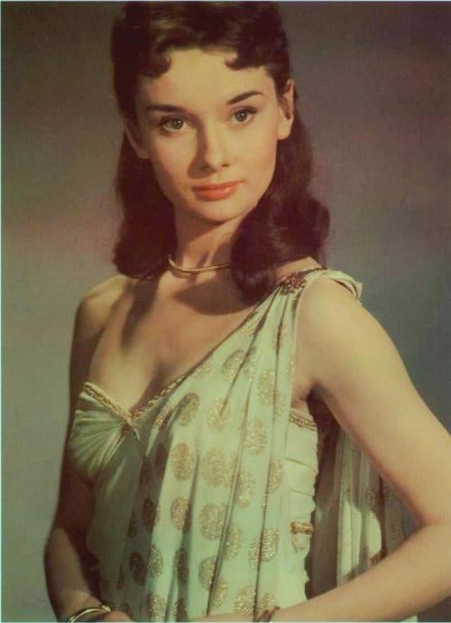 Audrey Hepburn One Shoulder Photo Print showcasing classic elegance.