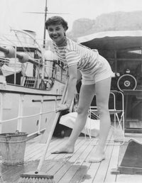 Audrey Hepburn Boat Deck Photo Print on premium heavy stock paper.