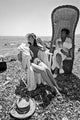 Audrey Hepburn beach chair photo print showcasing classic Hollywood elegance.