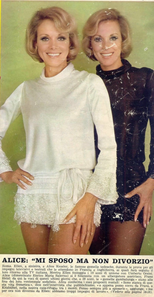 Ellen and Alice Kessler magazine photo print showcasing the iconic twins