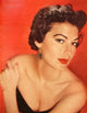 Ava Gardner Red Background Photo Print showcasing classic Hollywood elegance.