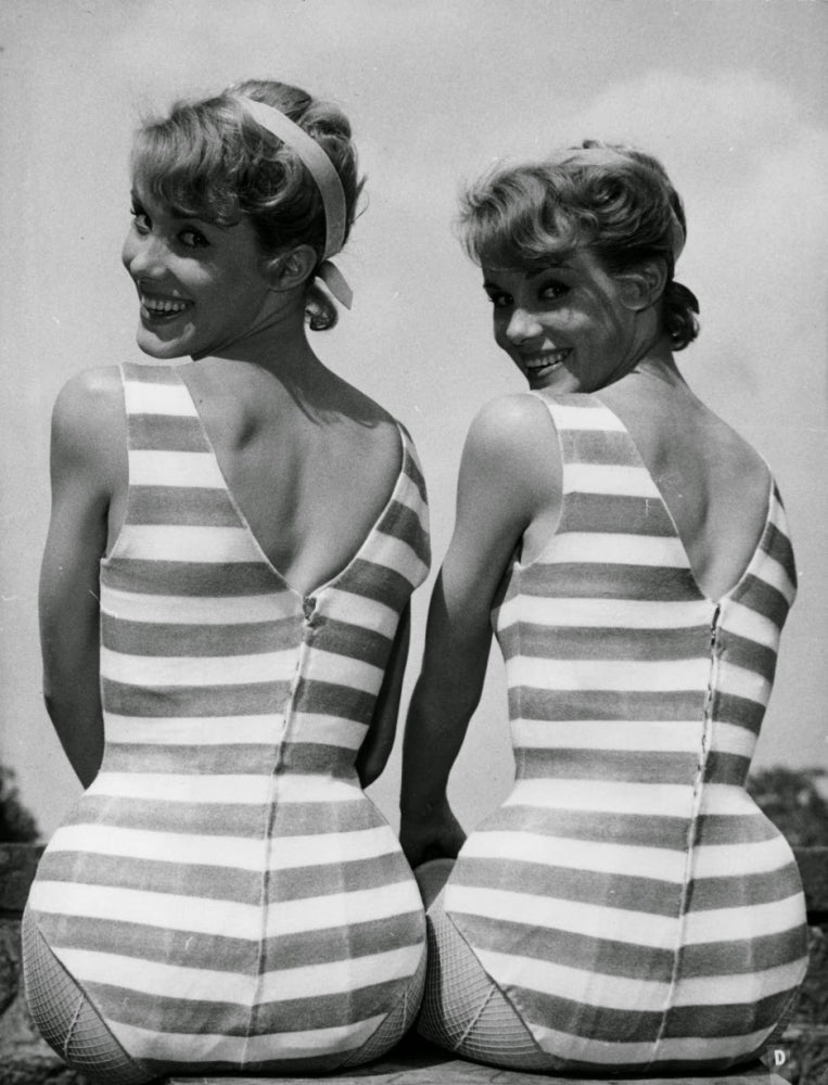 Ellen and Alice Kessler Swimsuits Photo Print showcasing vintage glamour.