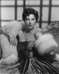 Ava Gardner fur photo print showcasing classic Hollywood elegance.