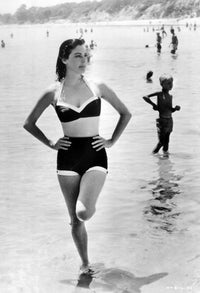 Ava Gardner Standing in Ocean Photo Print, classic Hollywood art.