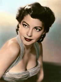 Colorized portrait photo print of Ava Gardner, Hollywood star.