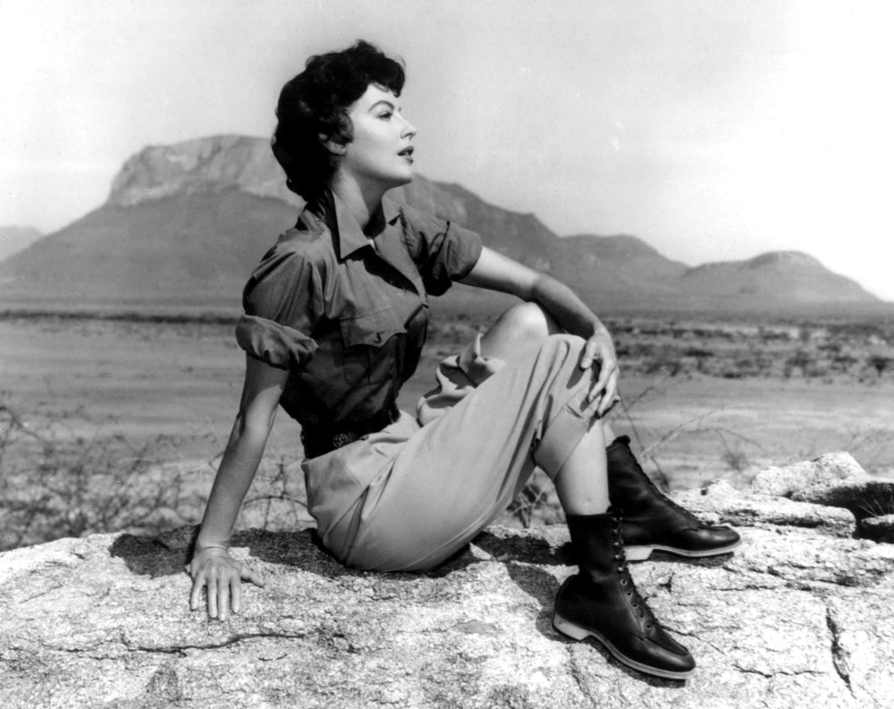 Ava Gardner Combat Boots Photo Print showcasing classic Hollywood style.