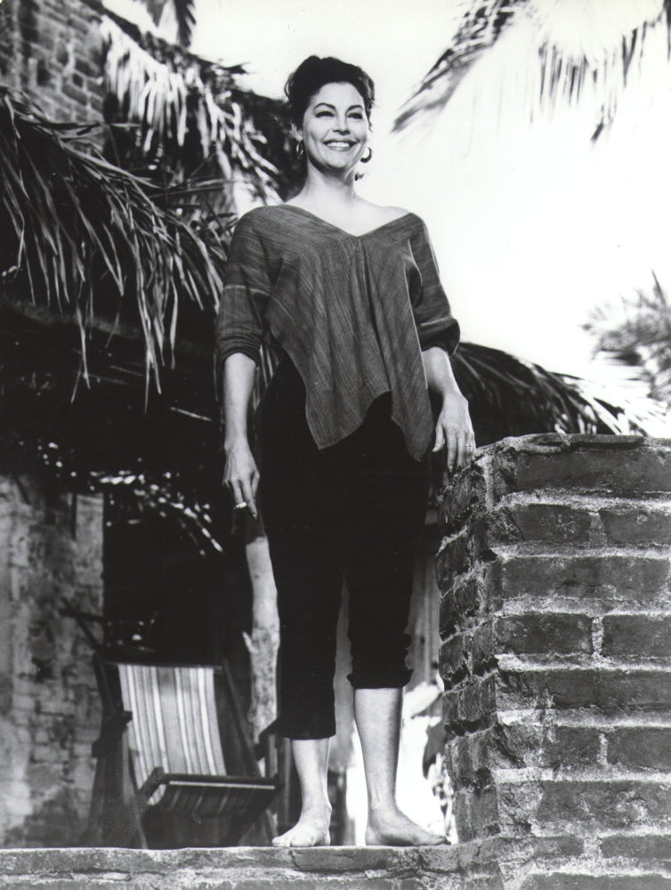 Ava Gardner Bricks Photo Print capturing the iconic actress in classic Hollywood style.