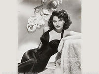 Ava Gardner in a stunning black dress photo print capturing Hollywood glamour.