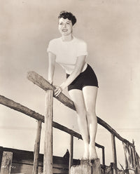 Ava Gardner Wooden Beam Photo Print showcasing classic Hollywood elegance.