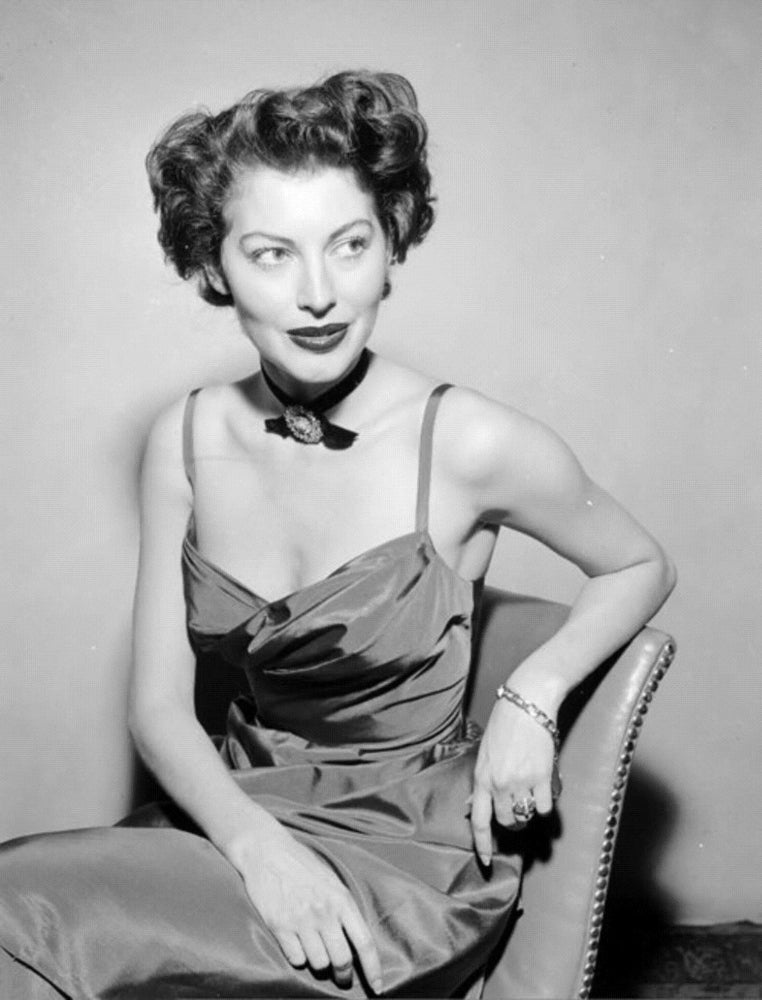 Ava Gardner Hair Up Photo Print showcasing vintage Hollywood elegance.