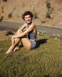Ava Gardner Grass Photo Print - Classic Hollywood Glamour