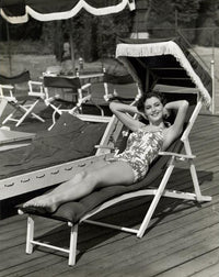Ava Gardner Beach Chair Photo Print showcasing classic elegance
