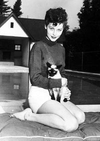 Ava Gardner Cat Photo Print showcasing classic Hollywood charm.