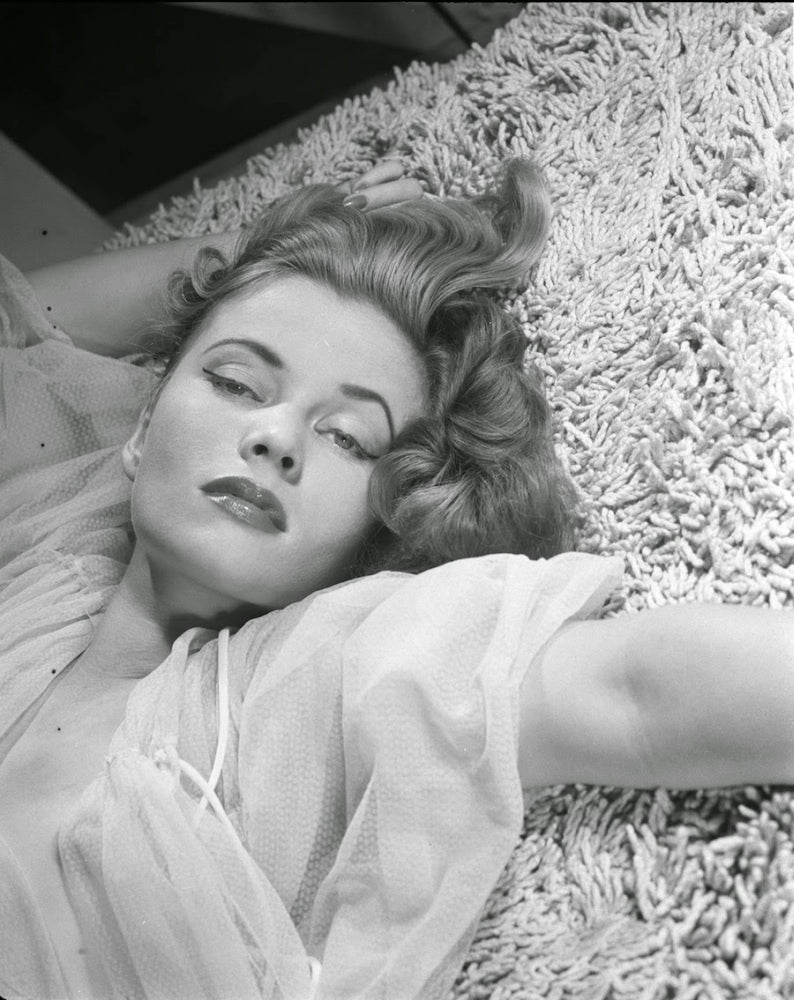 Jean Peters Rug Photo Print showcasing classic Hollywood glamour.
