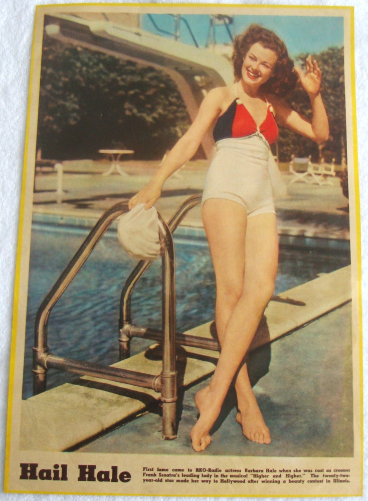Barbara Hale magazine page photo print showcasing classic Hollywood elegance.