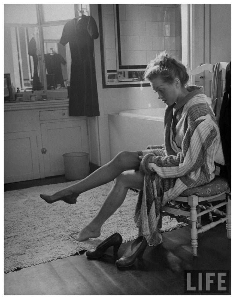 Barbara Laage Stockings Photo Print showcasing elegance and style.