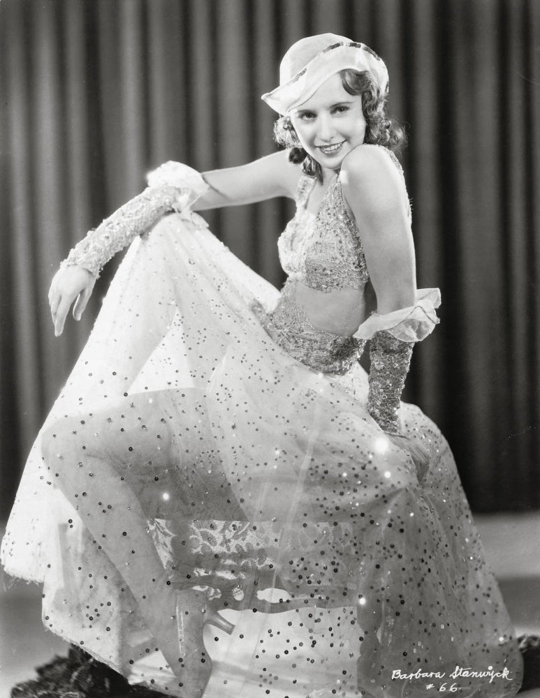 Barbara Stanwyck classic photo print capturing Hollywood elegance.