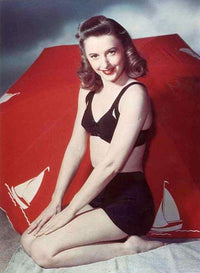 Barbara Stanwyck Umbrella Photo Print showcasing classic Hollywood style.