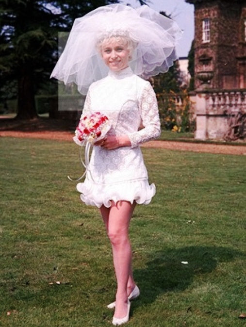 Barbara Windsor Wedding Photo Print showcasing the iconic actress in a beautiful wedding setting.