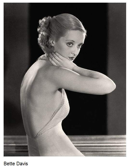Bette Davis Open Back Photo Print showcasing classic Hollywood glamour