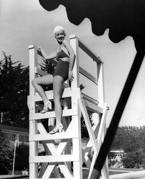 Bette Davis Swim Cap Photo Print showcasing classic Hollywood charm