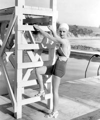 Bette Davis Poolside Photo Print showcasing classic Hollywood glamour.