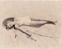 Betty Grable Sleeping in Sand Photo Print - Vintage Hollywood Art