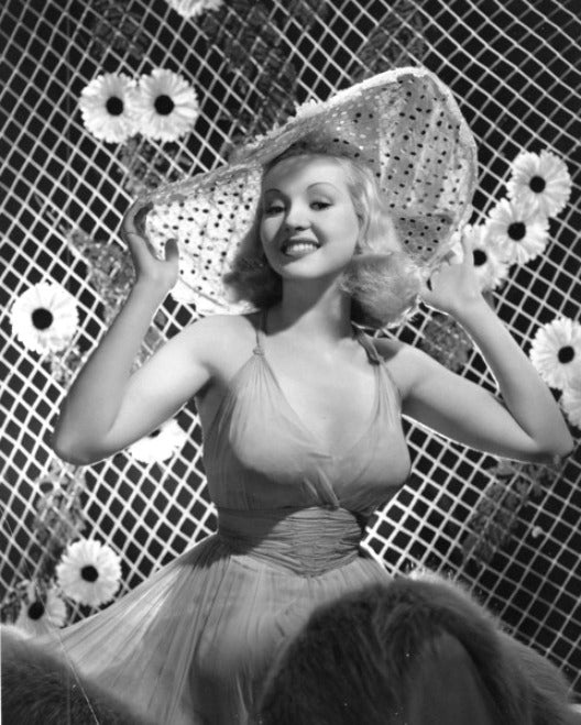 Betty Grable Hat Photo Print showcasing classic Hollywood glamour.