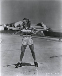 Betty Grable roller skating photo print