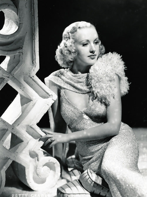 Betty Grable scarf photo print showcasing classic Hollywood glamour.
