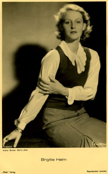 Brigitte Helm in blouse with sweater and vest skirt photo print